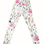 Flower Print Elastic Skinny Casual Leggings