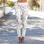 Flower Print Elastic Skinny Casual Leggings