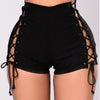 Side Bandage High Waist Denim Shorts