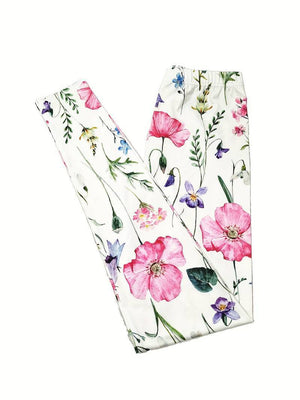 Flower Print Elastic Skinny Casual Leggings